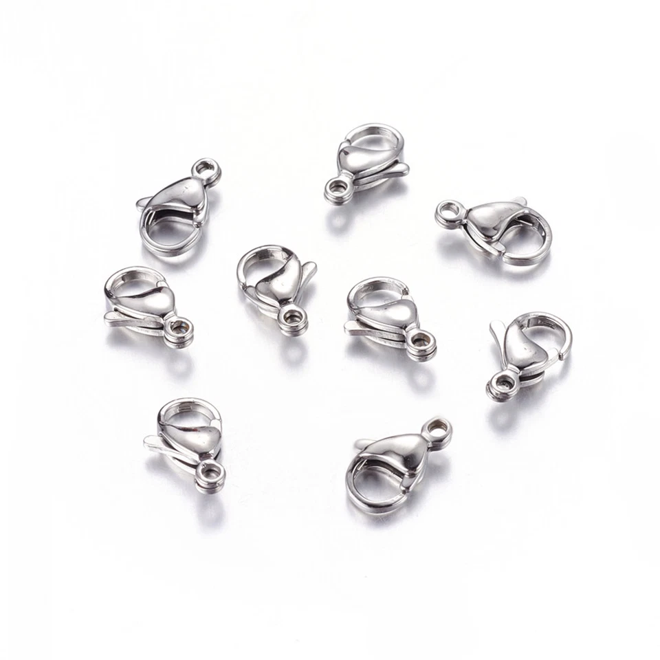 10 x Cierres de Garra de Langosta de Acero Inoxidable Palanca Joyería Hallazgo Fabricación 8x13x4mm Foto 3 de 4