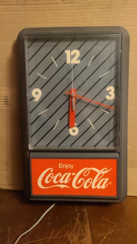 VTG 1987 RETRO COCA COLA RESTAURANT WALL CLOCK COKE SODA works
