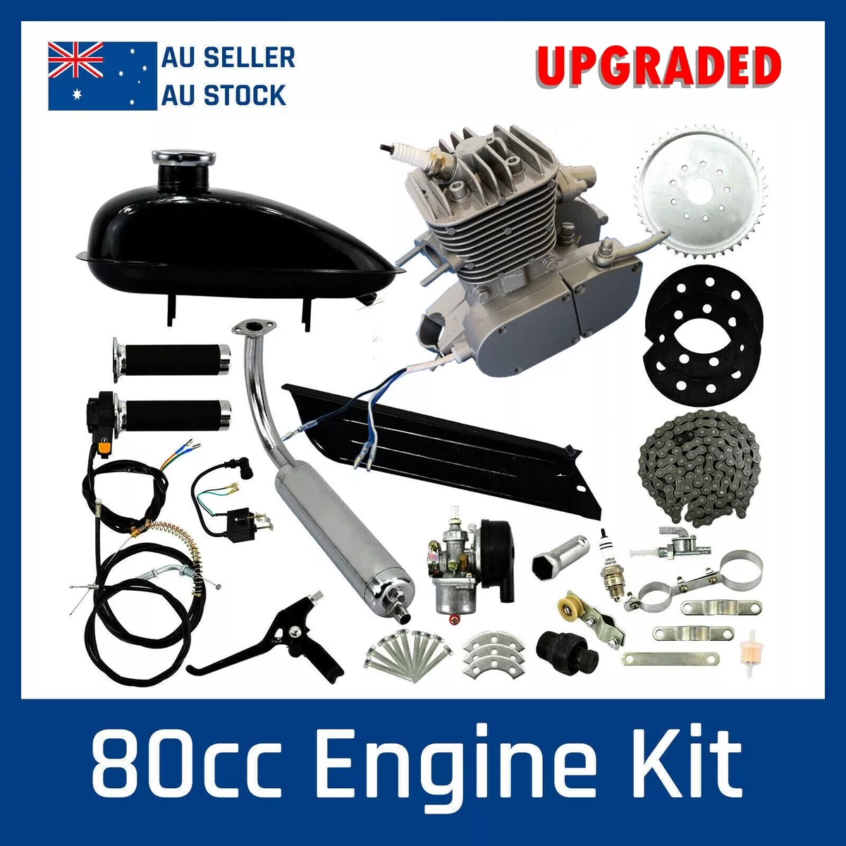 4th Generation 80cc 2 Stroke High Compression Motorised Push Bike