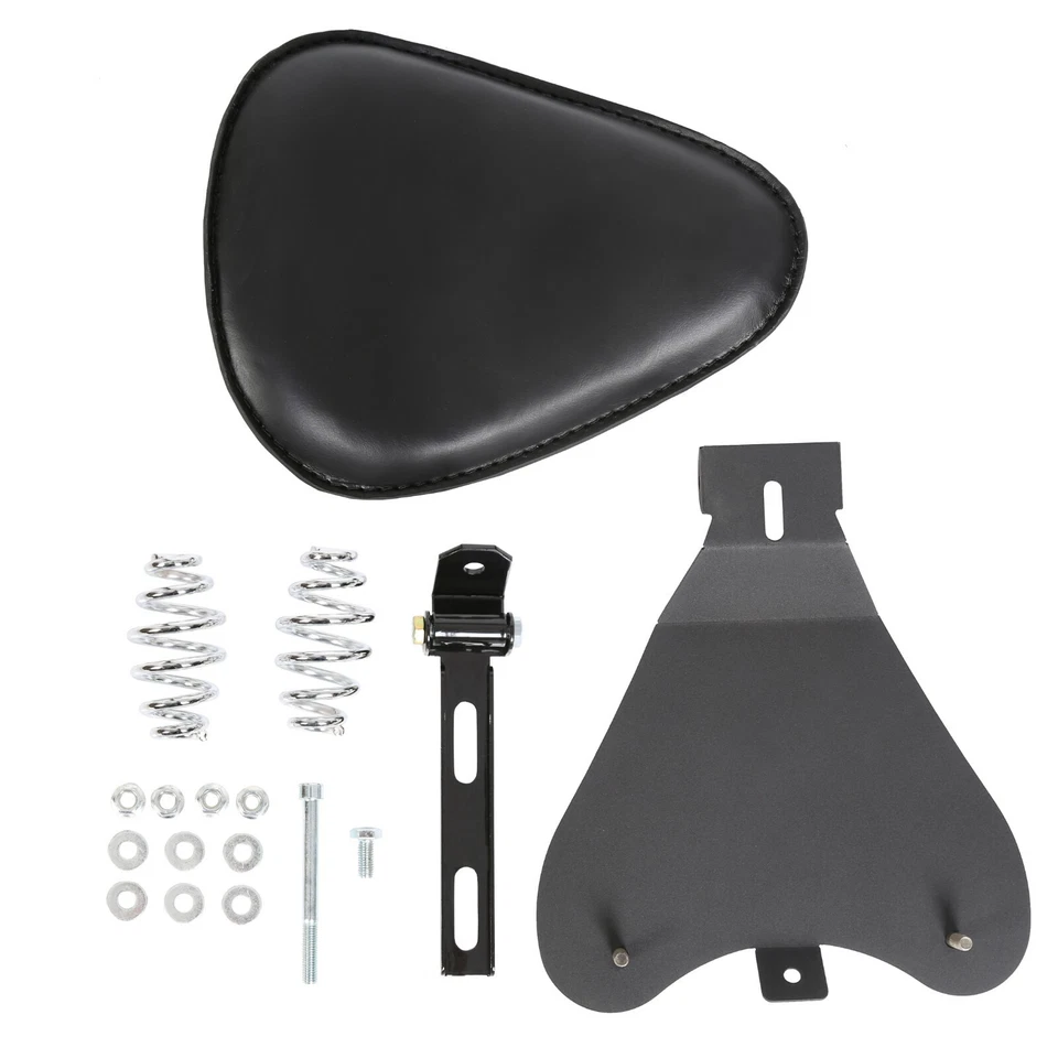 For Yamaha Harley Motorcycle Chopper Bobber Solo Seat 3" Spring with Base Saddle - Image 3 of 4