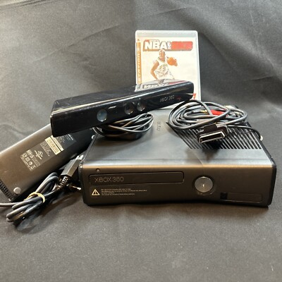 Xbox 360 S 2010 250GB Console With Kinect Bundle And NBA 2K8 Game!