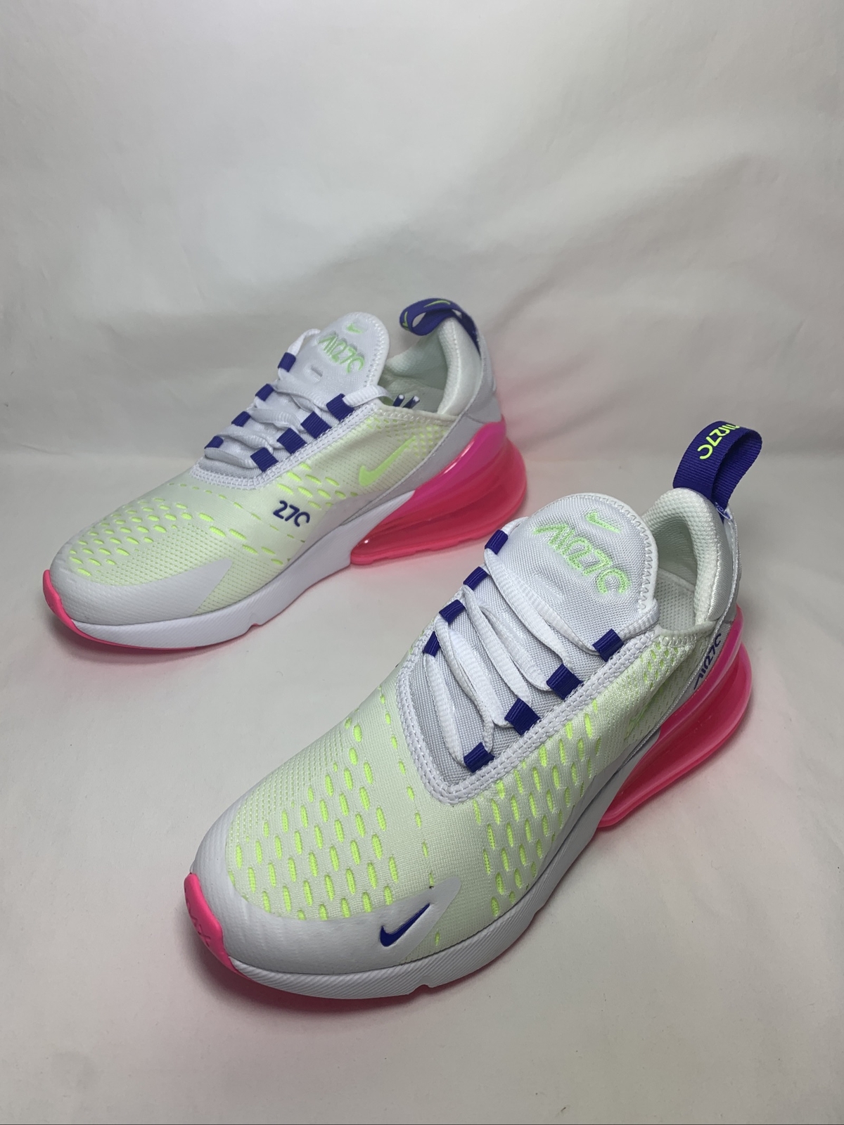Size 6 Nike Air Max 270 White Pink Blast Volt 21 For Sale Online Ebay