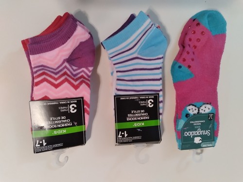 GIRL'S Assorted SOCKS Lot of 7 Pairs - Pink & Blue - Fits Shoe Size 1-7 - NOS - Picture 2 of 8