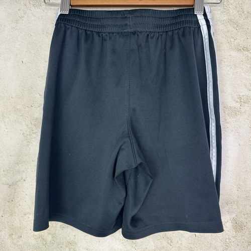 Adidas Boys Shorts Black White 3 Stripe W/ Pockets Youth Sz Medium - Picture 4 of 13