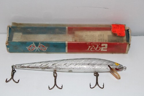 Vintage Bill Norman Rebel GREY 5 1/2" Body Fishing Lure in Original Box - Picture 16 of 24