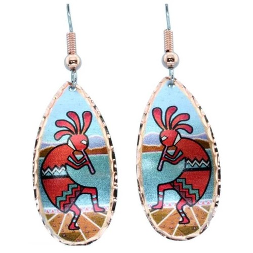 Colorful Kokopelli Earrings - Picture 3 of 3