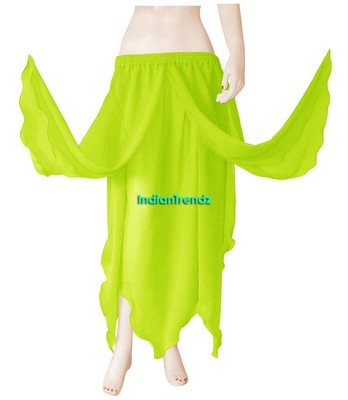 Chiffon 8 Petal Slits Skirts Belly Dance Costumes Tribal Tinkerbell Panel Pixie