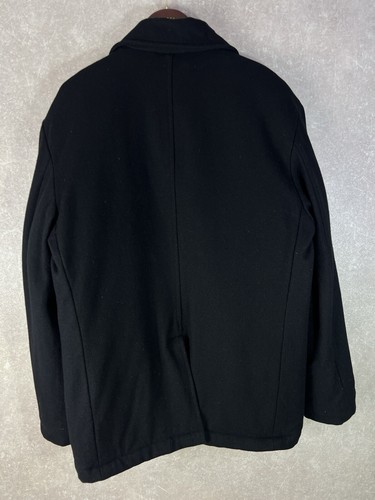 Abrigo de guisante vintage excedente crudo para hombre chaqueta vintage azul marino de Estados Unidos, negro talla XL - Imagen 2 de 14