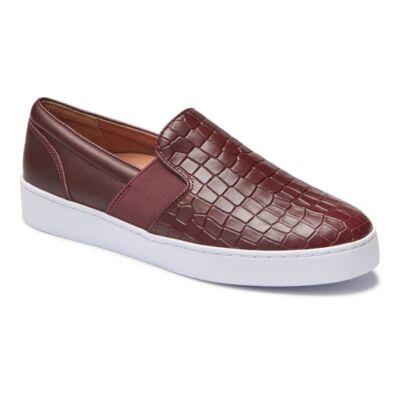 Vionic Splendid Demetra Slip On Sneaker Trainer Leather Wine