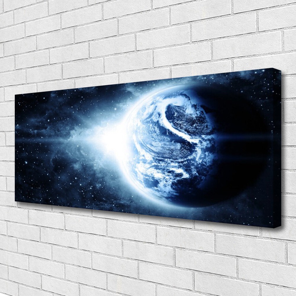 Tableaux 125x50 Univers Globe pour habiller un grand mur vide avec style
