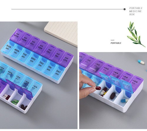 Weekly Daily Pill Box Organiser Tablet Medicine Storage Dispenser 7 Day Night UK - Picture 5 of 11