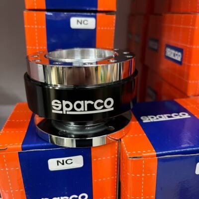SPARCO Style Black Car Quick Release Hub Snap off Steering Wheel Boss Kit