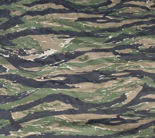 1M Nylon Cotton Plaid Fabric Black Tiger Stripe Camouflage Cloth for Suit DIY - Picture 4 of 5