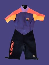 O Brien Vintage Pink Lava Wetsuit Size 9-10 SmallBlack And Purple 2mm Gauge EUC