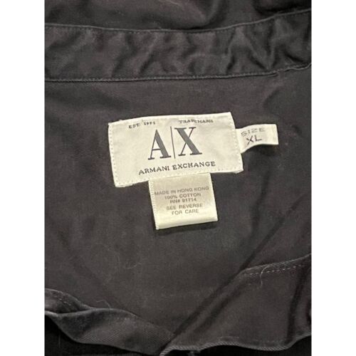 Armani Exchange button up long sleeve shirt size XL black cotton RN#91714 - Picture 3 of 5