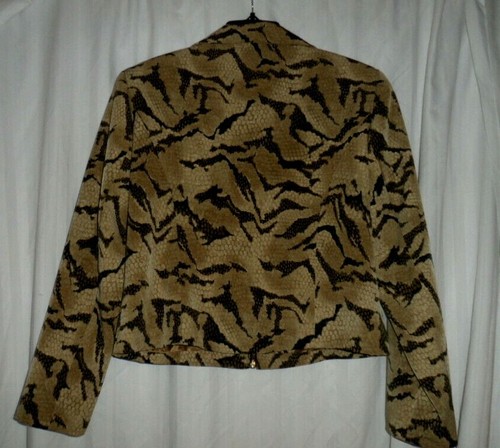 Chaqueta Lorizoni Estampado de Piel de Serpiente De Colección Talla M Marrón/Bronceado EE. UU. - Imagen 4 de 4