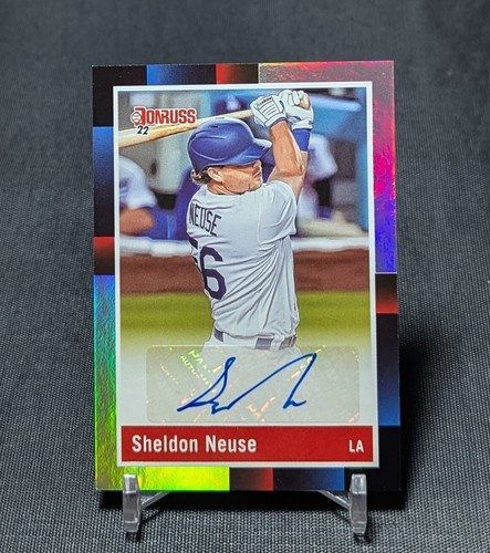 Sheldon Neuse Auto 1988 Retro Silver Holo Rookie RC 2022 Donruss Card Dodgers