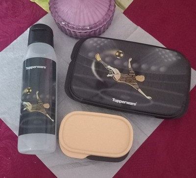   Tupperware Eco Snack-Box mit Einteilung + Flasche ''Fußball'' Neu/Ovp  