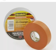 3M 3/4 Inch x 66 Ft. Scotch  Vinyl Electrical Tape 35, Orange- Single Roll