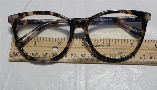 NWT Quay All Nighter 1.5 Cat Eye Tortoise Blue Light Glasses Case 134732