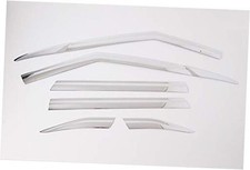 Side Chrome Rain Guards Wind Deflectors 6p Compatible with 2021 2022 2023 2024