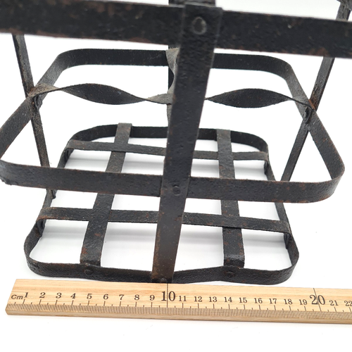 Ancien Casier Porte 4 Bouteilles Poignée Bois Zinc Vintage - C01 - Photo 5/6