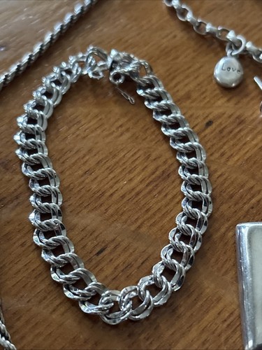 Sterling Silver Lot 3 Bracelets, 1 Chain, 1 Pair Earrings & 1 Pendant 54.3 Grams - Bild 3 von 7