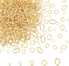 500Pcs 5 Sizes 18K Gold Plated Oval Stainless Steel Open Jump Rings for Jewelry