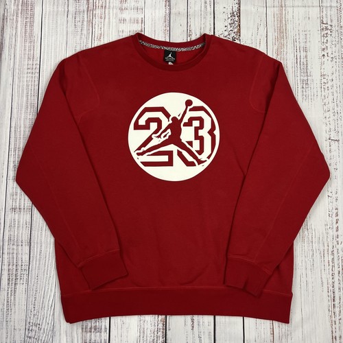 Nike Air Jordan Men’s XXL Red Crew Neck Jumpman Logo Long Sleeve Sweatshirt