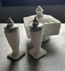 Vintage Milk Glass Candy Dish And Salt And Pepper Shakers