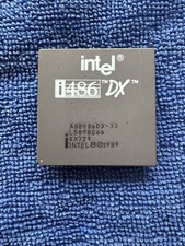 Intel 486 DX 33MHZ A80486DX-33 SX729 i486 CPU Processor IC Gold Vintage UNTESTED