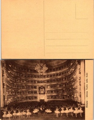 Milano Interno Teatro della Scala Postcard Ballet Dancers Unposted Vintage Italy