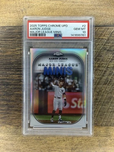 2025 Topps Chrome Update Major League Minis Aaron Judge #MM-2 SSP PSA 10