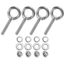 4-Sets Stainless Eyebolt M8x50mm Shoulder Lifting Eye Bolt with Nuts Washers
