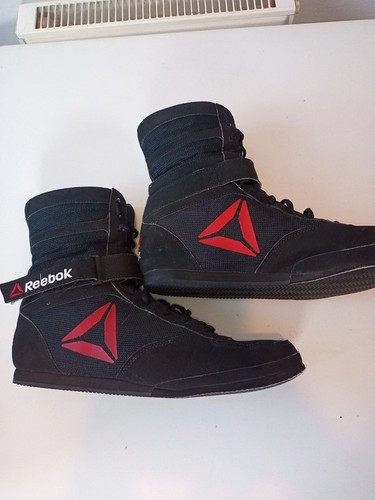 Reebok boxing boots men's size UK 9 black red used good condition