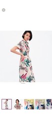 -NWOT Zara floral linen midi dress size S