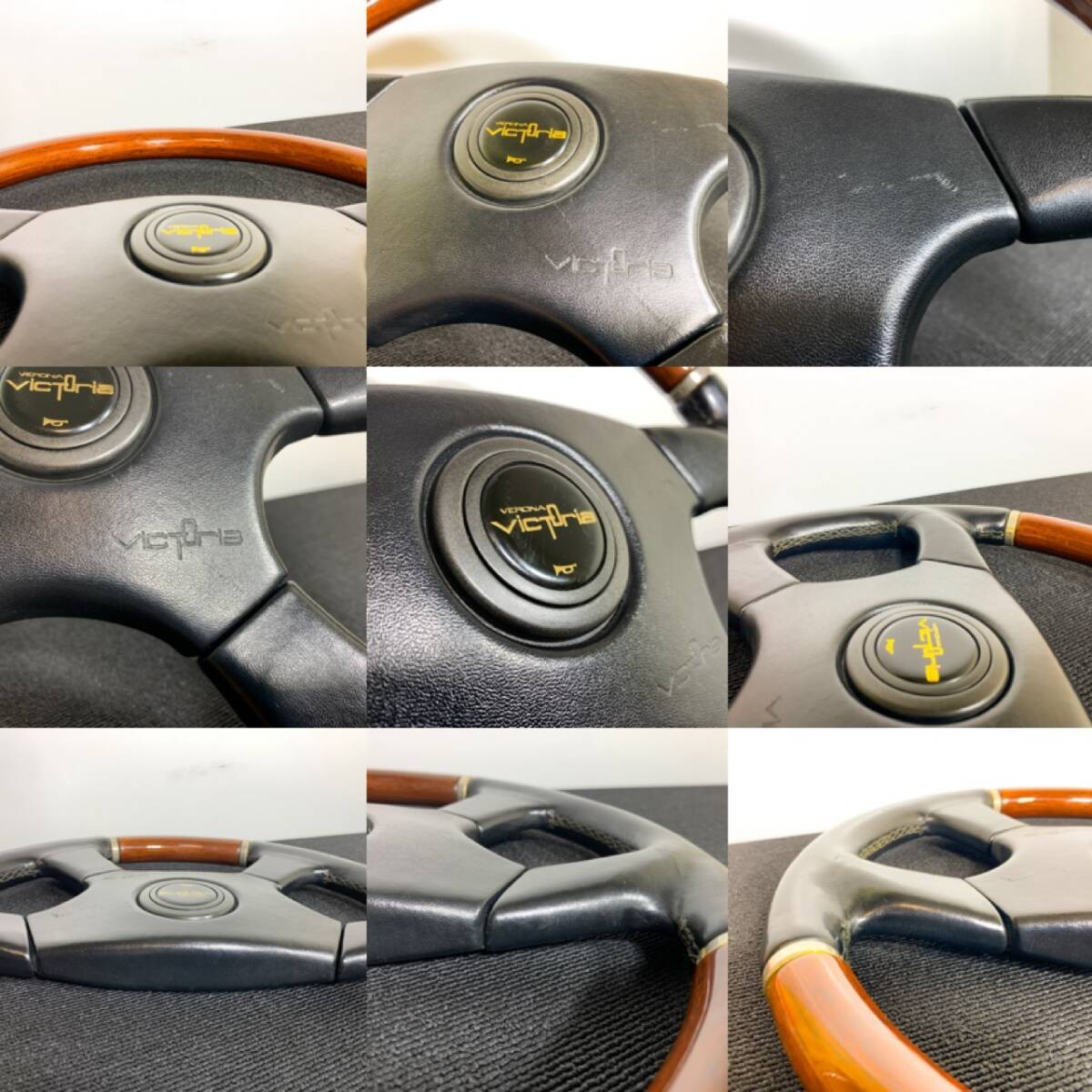 VERONA VICTOR/VICTORIA Steering Wheel Wood Black Leather 360mm JDM