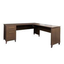 JOMEED Adjustable 3 Position Sit to Stand L Shaped Office Desk with File Cabinet