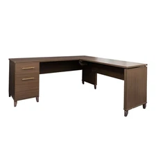 JOMEED Adjustable 3 Position Sit to Stand L Shaped Office Desk with File Cabinet