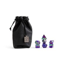 Critical Role Bells Hells Ashton Greymoore Dice Set 7 Die Hard d20 + Leather Bag