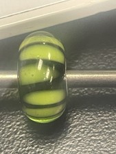 LAA Trollbeads Green Shade Glass Bead Sterling Silver Charm Retired TGLBE-10035