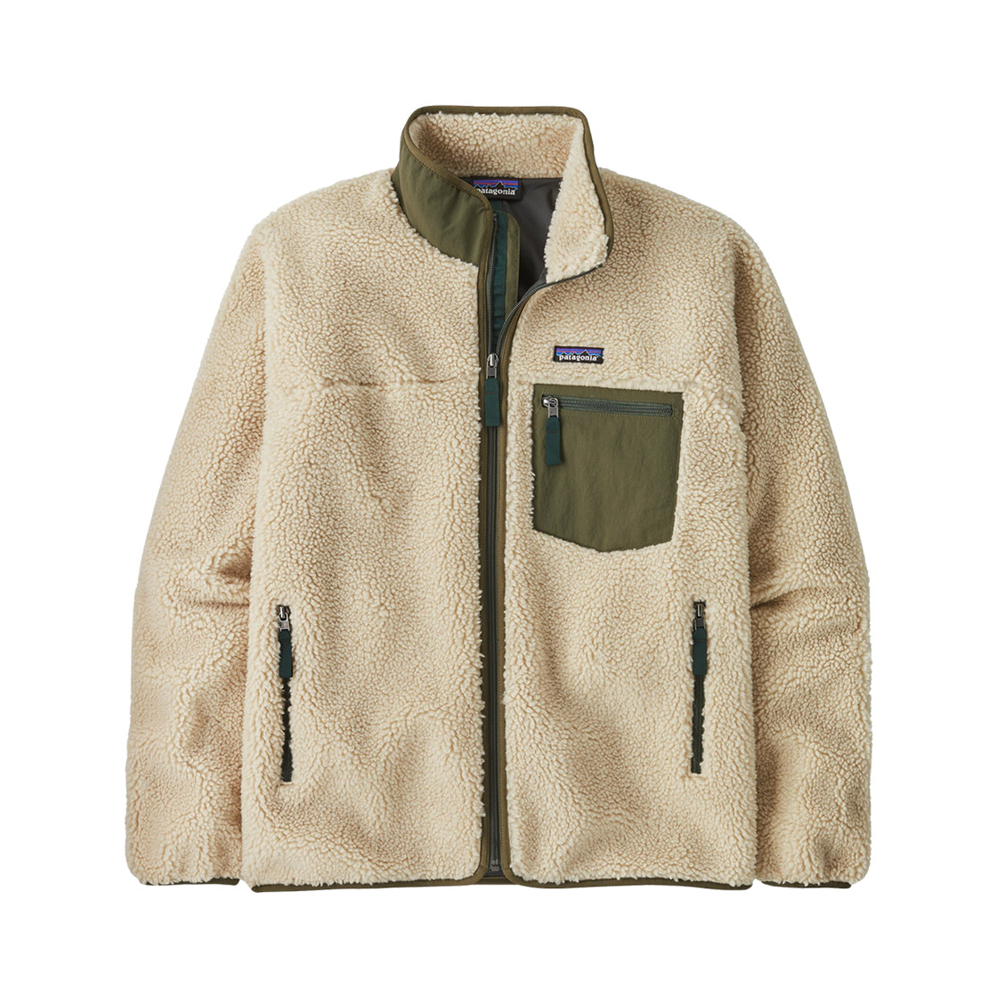Patagonia Retro X Fleece Jacket Dark Natural & Basin Green