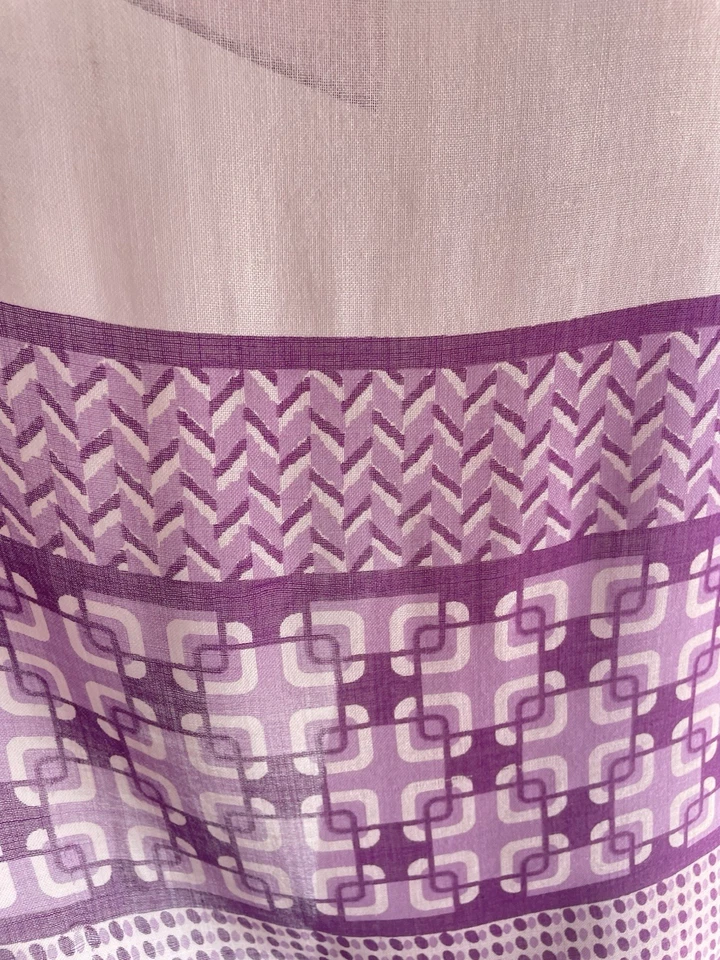 Escada Silk Scarf Pink & Purple Geometric Print Lightweight Sheer Designer#A37 - Image 3 of 4