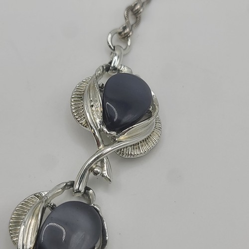 Vintage Thermoset Necklace Grey 16" - Picture 7 of 14