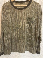 Vintage RealTree Camo Shirt Mens XLarge Brown Hunting Leaf Bark Single Stitch