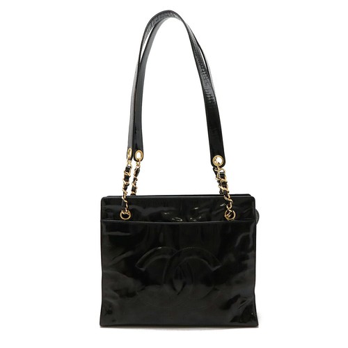CHANEL Coco Mark Chain Shoulder Shoulder Bag Schultertasche Emaille Leder - Bild 1 von 8