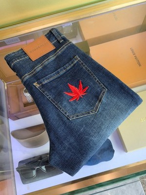 New DSQ2 Men's SLIM DSQUARED2 JEAN AUTHENTIC Slim Fit Ripped Blue Jeans Pants