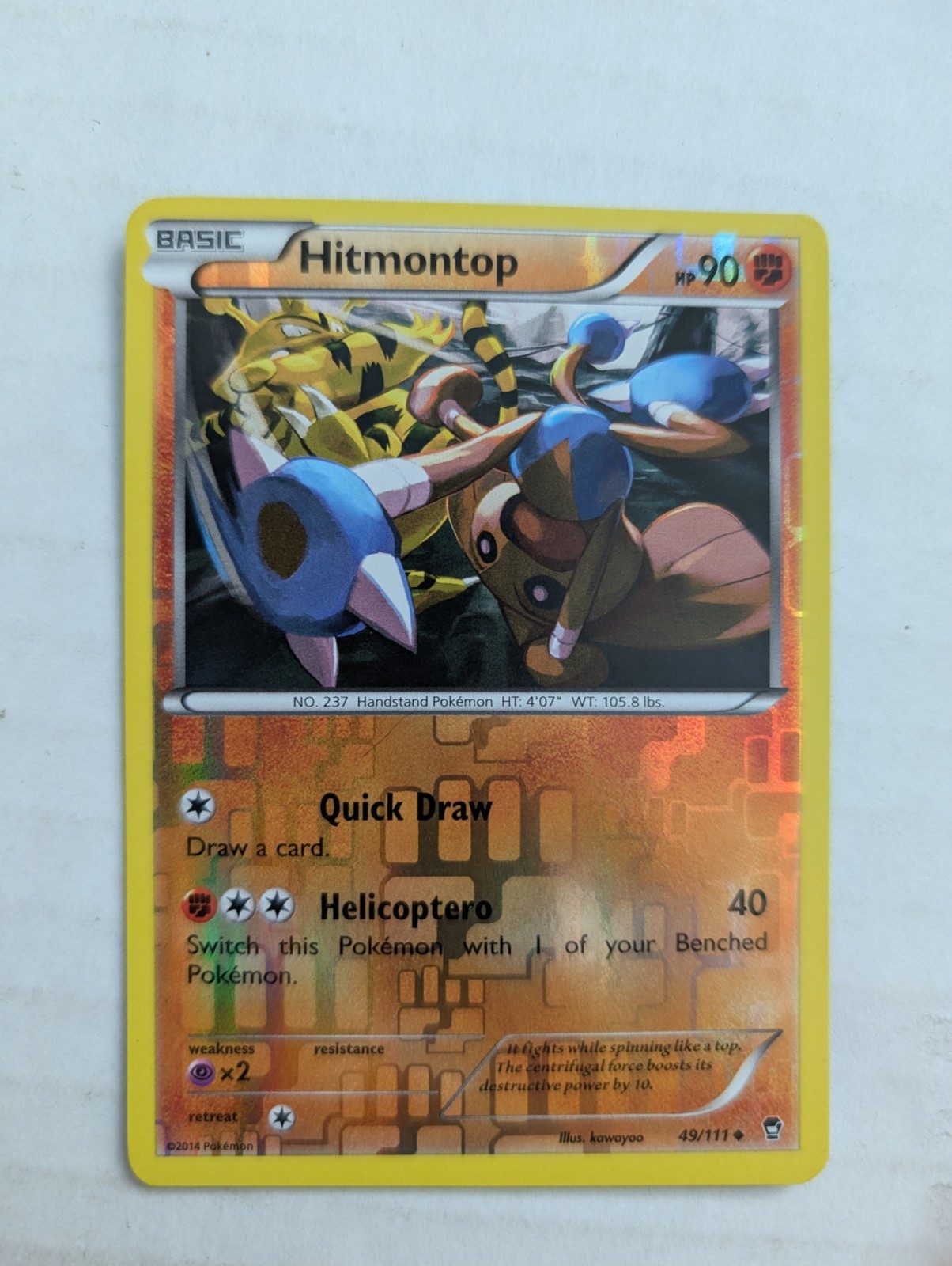 Hitmontop Pokemon  Reverse Holo 49/111 XY Furious Fists NM