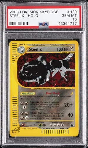 2003 POKEMON SKYRIDGE #H29 STEELIX-HOLO PSA 10