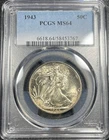 1943-P Walking Liberty Half Dollar 50C PCGS MS64
